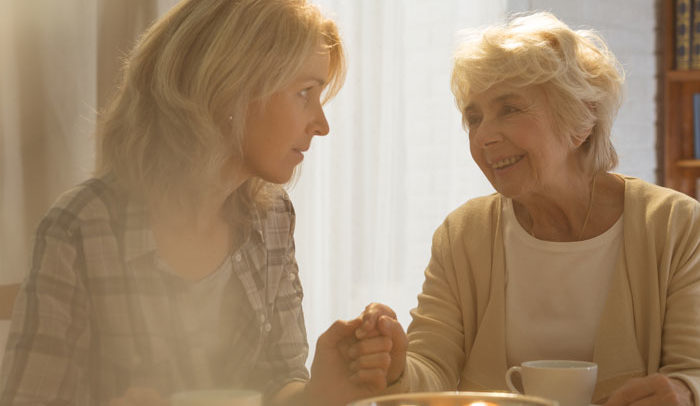 mother and daughter discussing the need for long term care