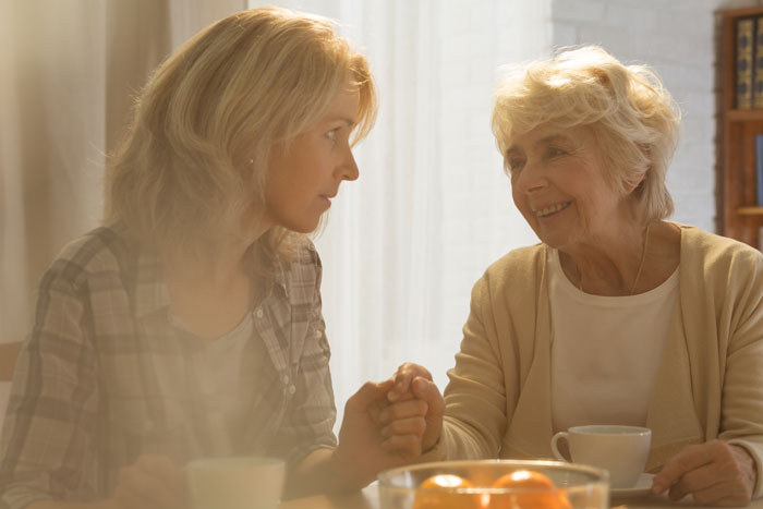 mother and daughter discussing the need for long term care